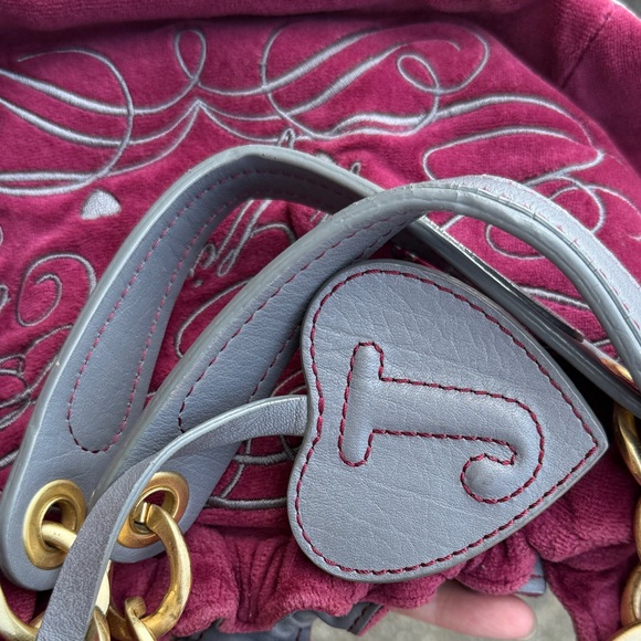 Juicy Couture Velvet Hobo Bag in Rich Burgundy - Picture 4 of 4